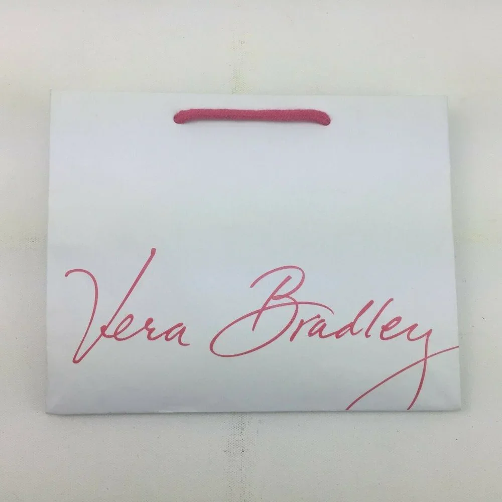 Vera Bradley Shopping Bag Rope Strings White Pink Reusable 10